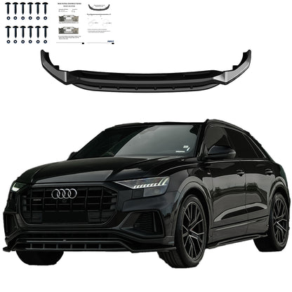 Frontsplitter passend für Audi SQ8 / Q8 S-Line Mk1 2018-2023 Hochglanz Schwarz