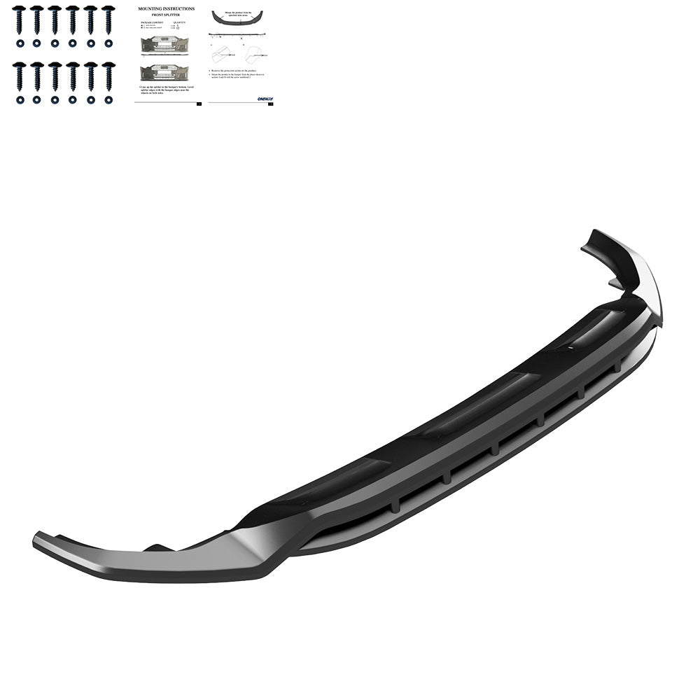 Frontsplitter passend für Audi SQ8 / Q8 S-Line Mk1 2018-2023 Hochglanz Schwarz