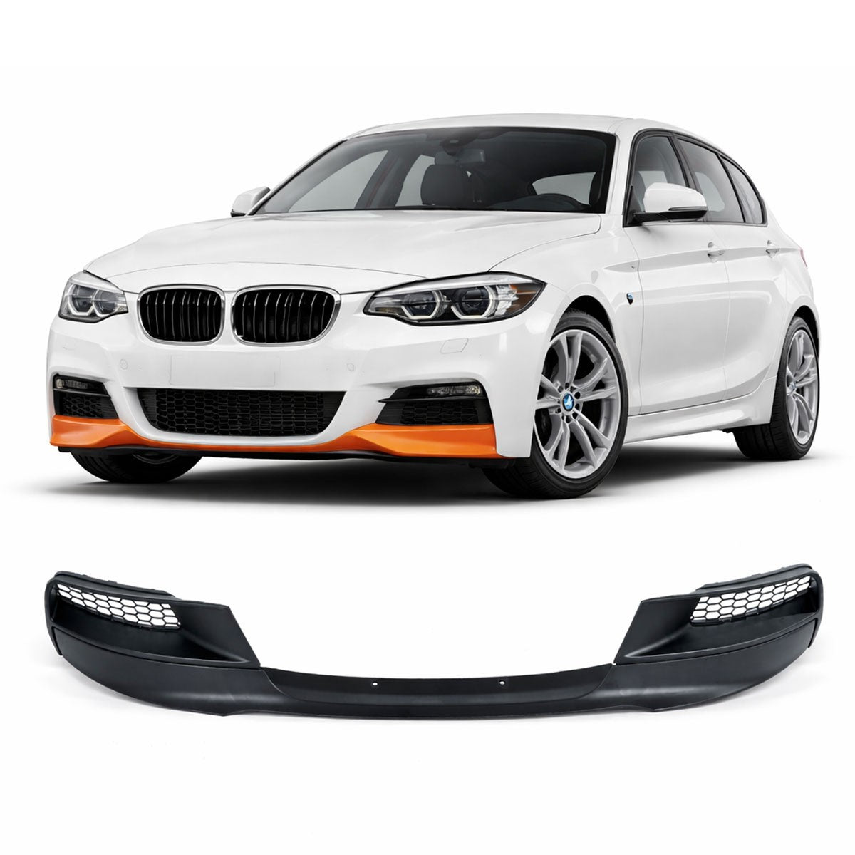 Frontspoilerlippe Matt Schwarz passend für BMW 1er F20 F21 2011-2015