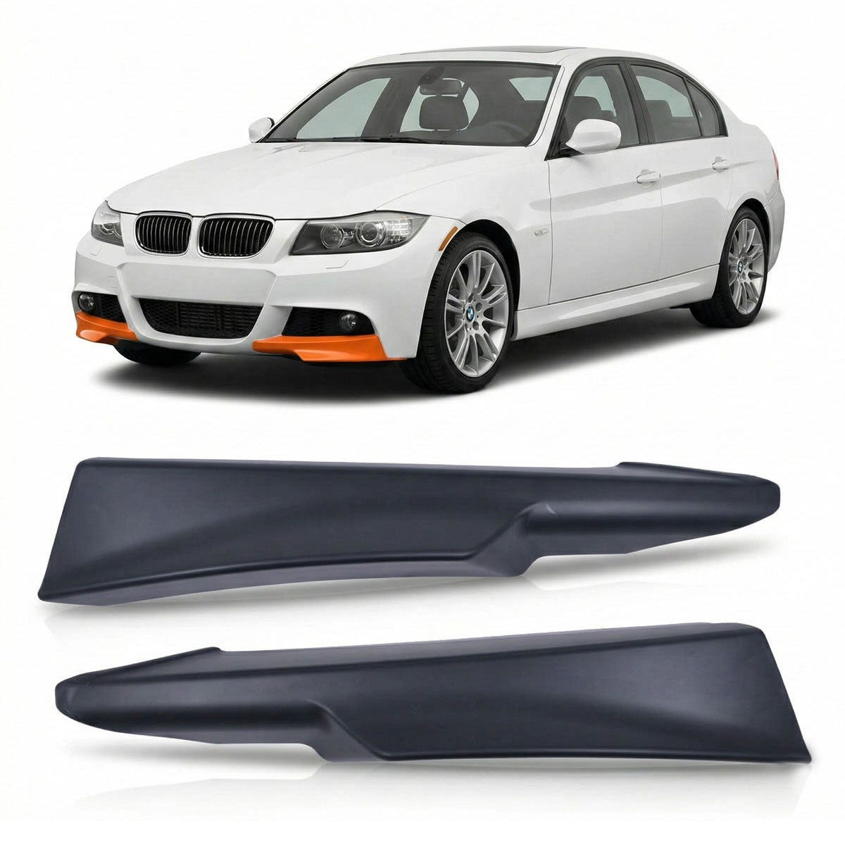 Frontspoilerlippe Matt Schwarz passend für BMW 3er (E90/E91) 2008-2011