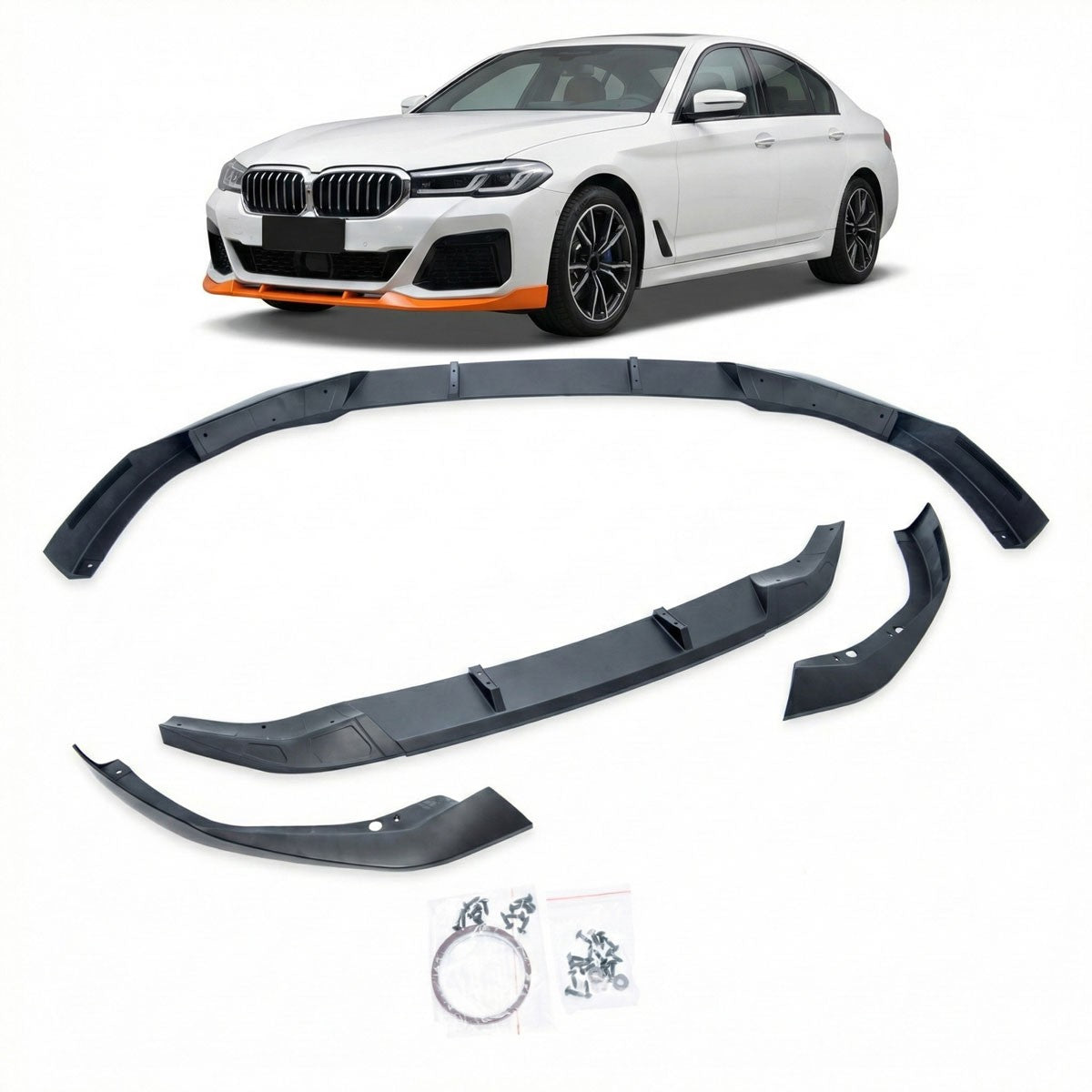 Frontspoilerlippe Matt Schwarz passend für BMW 5er G30 G31 2021-2023