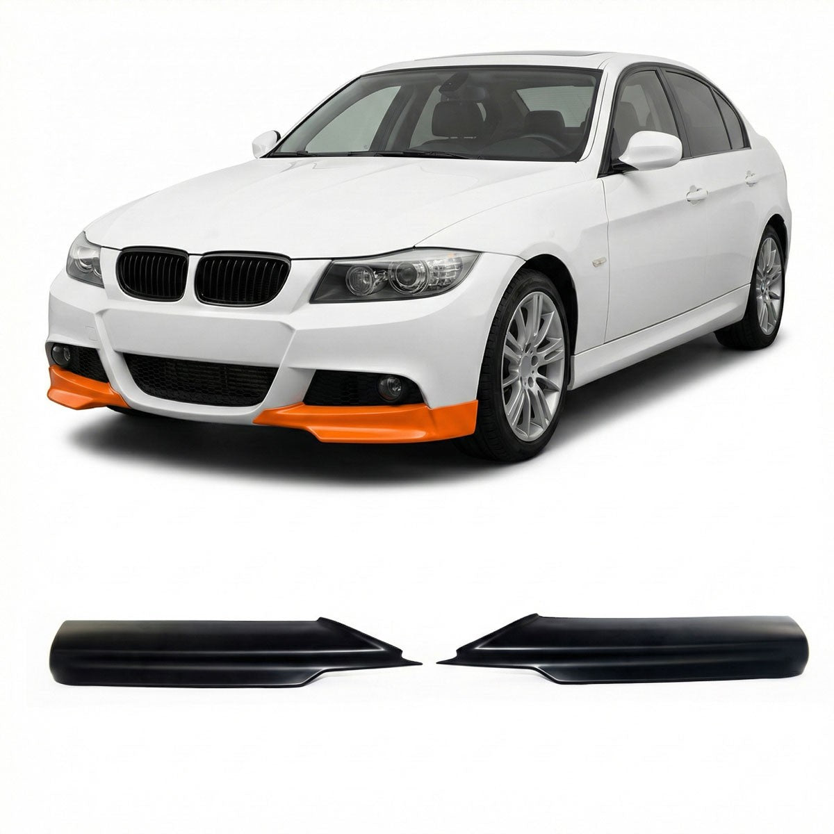Frontspoilerlippe Matt Schwarz passend für BMW 3er E90 E91 2005-2008