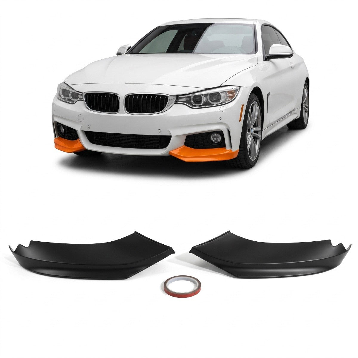 Frontspoiler Klappen Matt Schwarz passend für BMW 4er F32 F33 F36 2013-2021