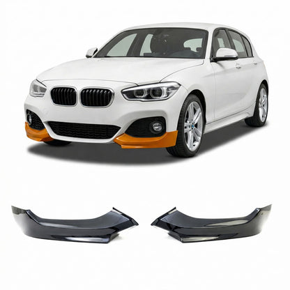 Frontspoiler Klappen Hochglanz Schwarz passend für BMW 1er F20 F21 2015-2019