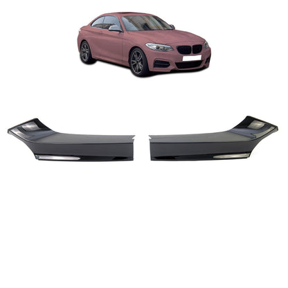 Frontspoiler Klappen Hochglanz Schwarz passend für BMW 2er F22 F23 2012-2021