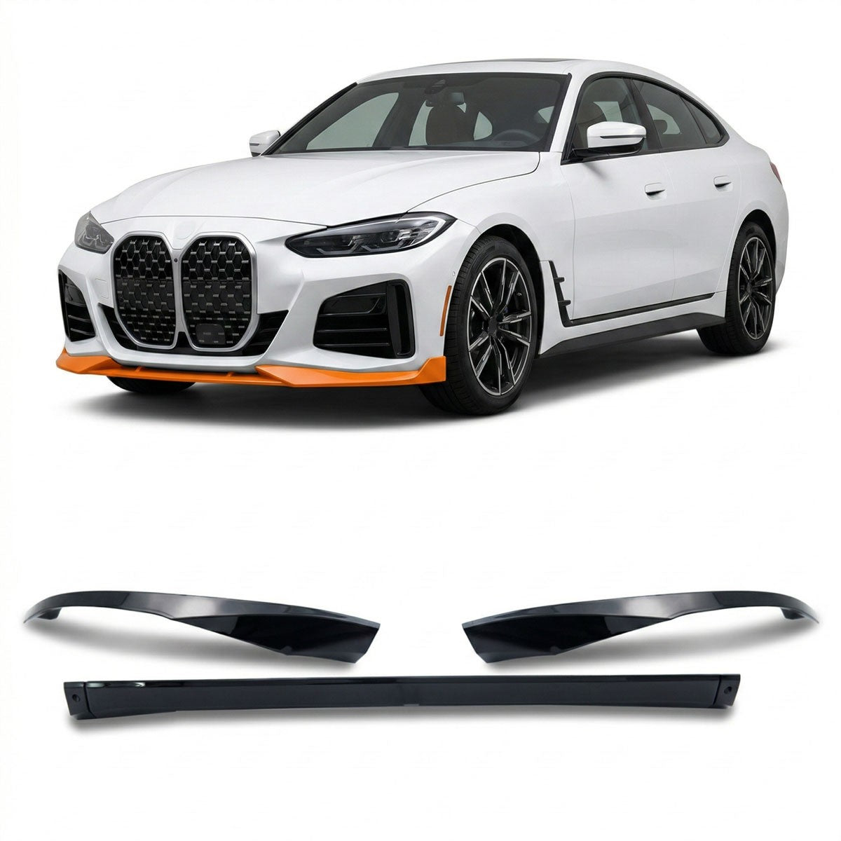 Frontspoiler Hochglanz Schwarz passend für BMW 4er G26 Gran Coupe 2021-