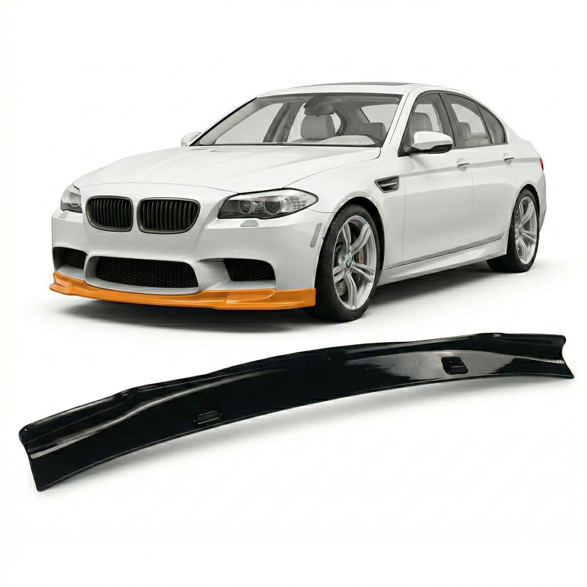 Frontstoßstangen-Spoiler Hochglanz Schwarz passend für BMW 5er M5 2011-2016