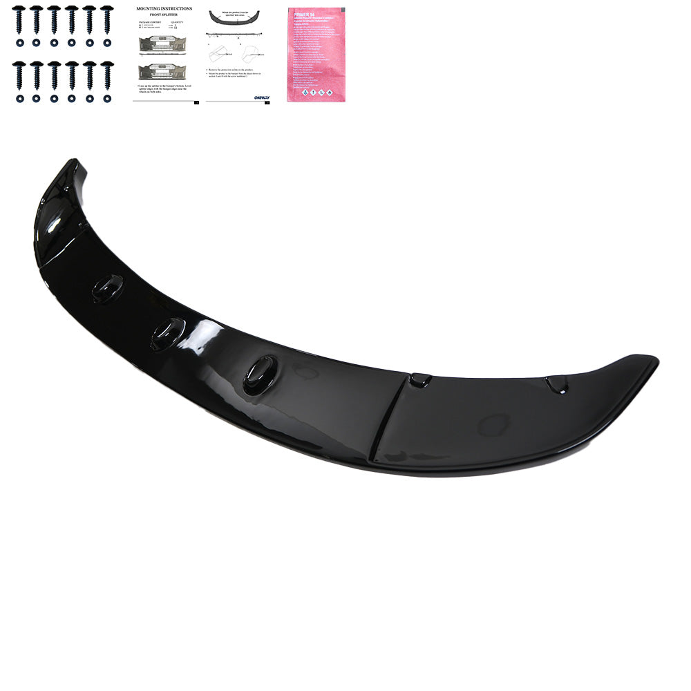 FS01.016 - Frontsplitter passend für BMW 5er F10/F11 M-Pack 2011-2016 Frontsplitter mit Flaps Hochglanz Schwarz