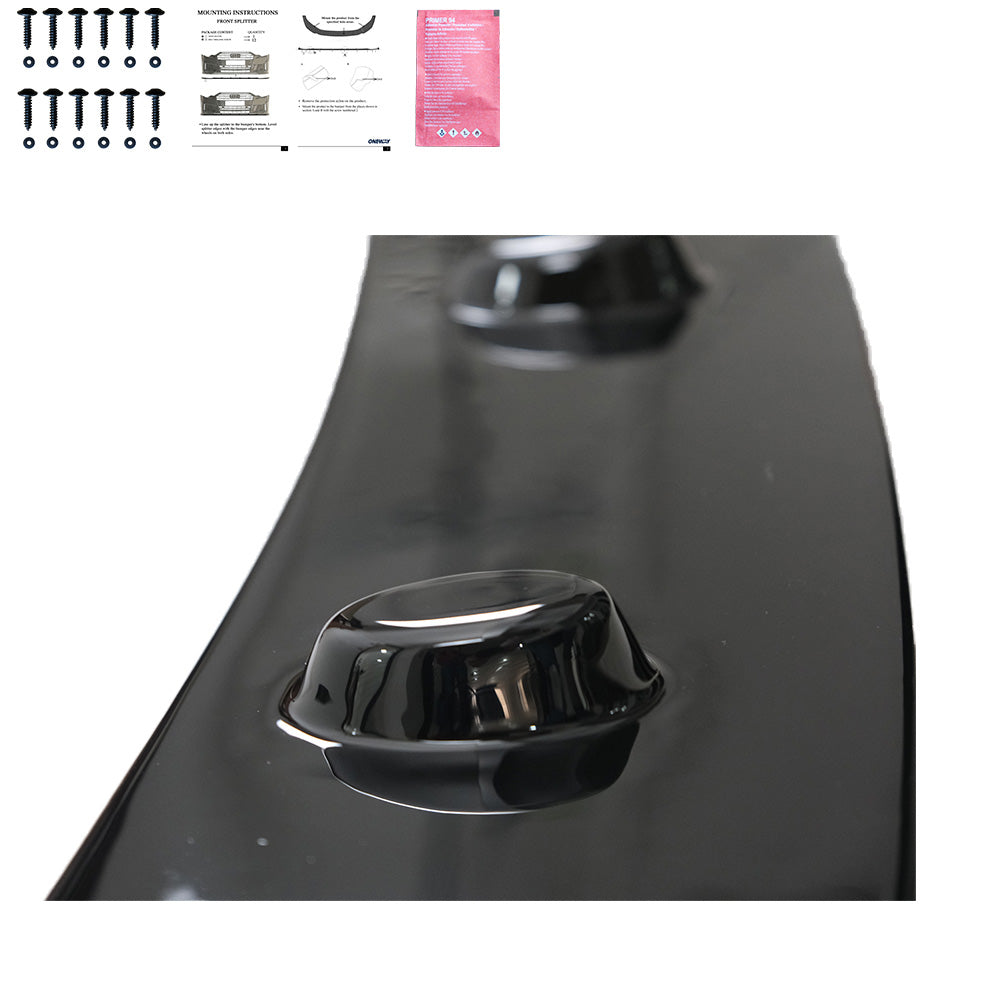 FS01.016 - Frontsplitter passend für BMW 5er F10/F11 M-Pack 2011-2016 Frontsplitter mit Flaps Hochglanz Schwarz