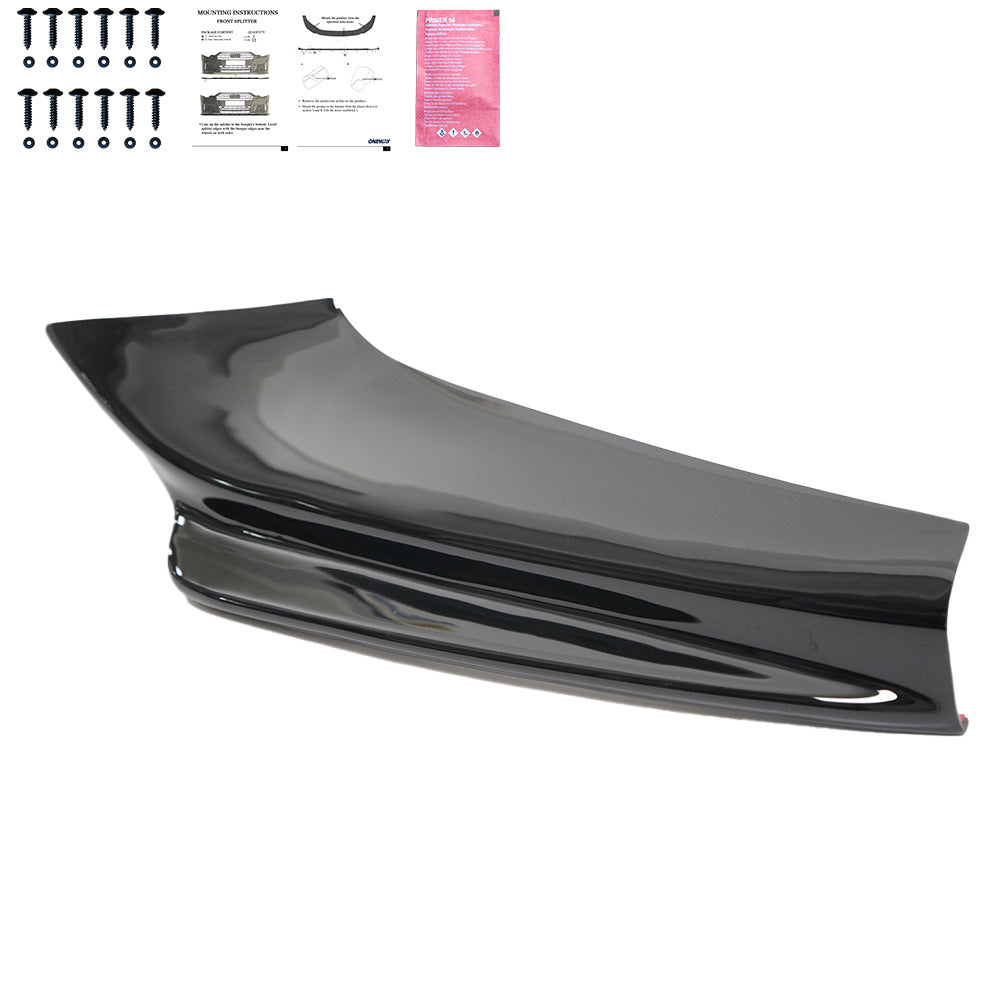 FS01.016 - Frontsplitter passend für BMW 5er F10/F11 M-Pack 2011-2016 Frontsplitter mit Flaps Hochglanz Schwarz