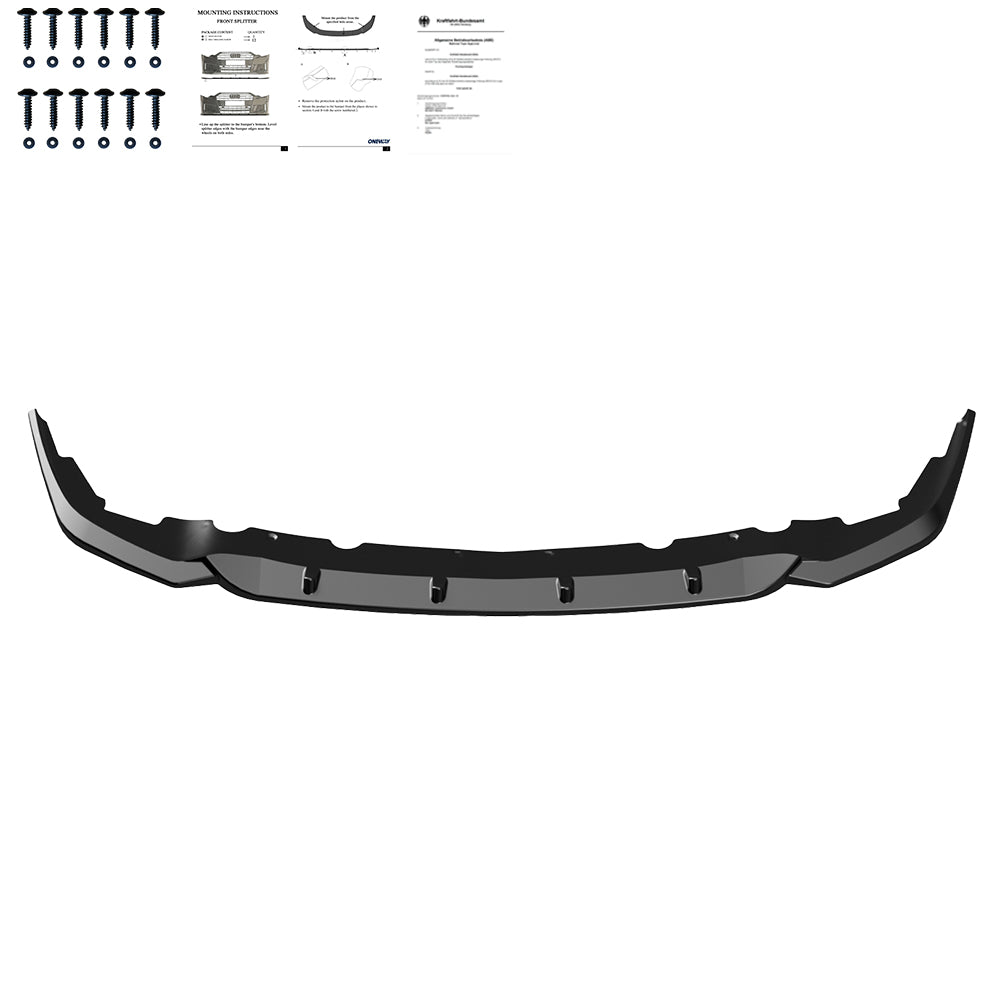 Frontsplitter passend für BMW 1er F40 M-Pack / M135i 2019+ mit ABE TÜV Hochglanz Schwarz