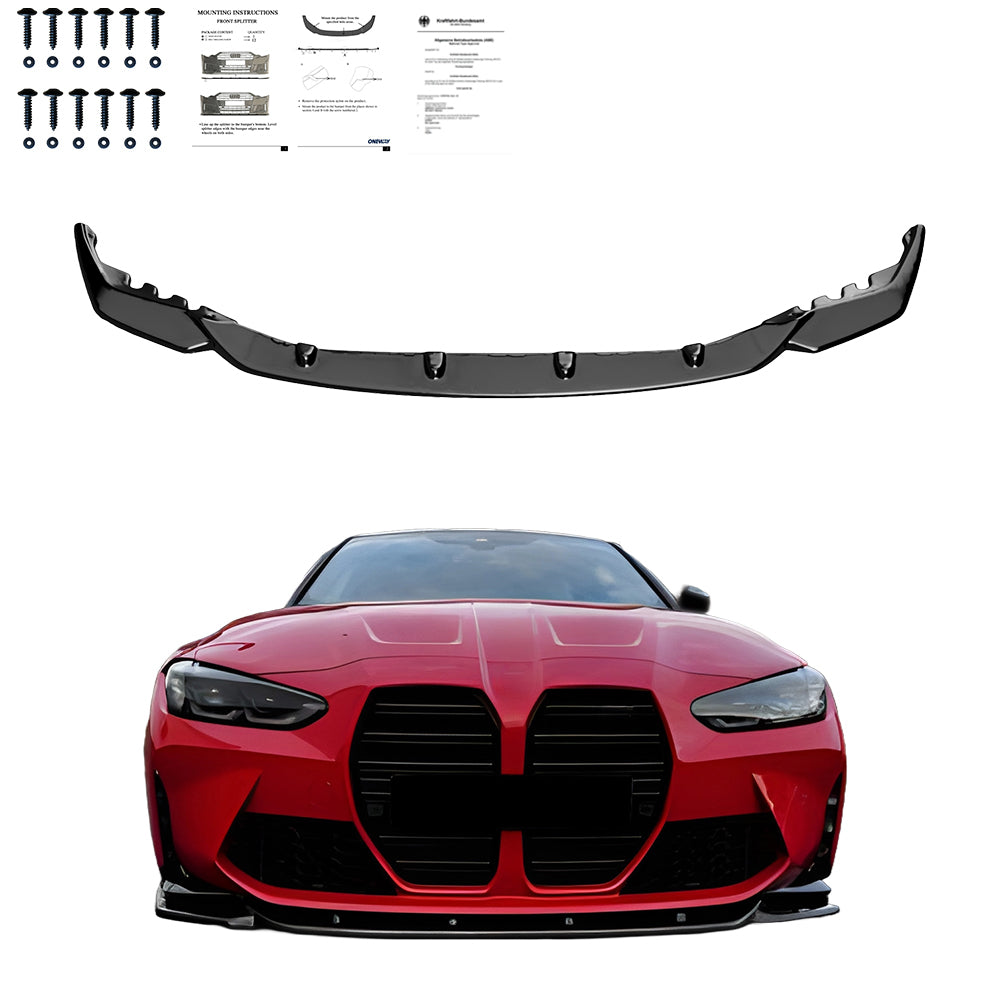 Frontsplitter passend für BMW M4 Serie G82 / M3 Serie G80 2021+ mit ABE TÜV Hochglanz Schwarz