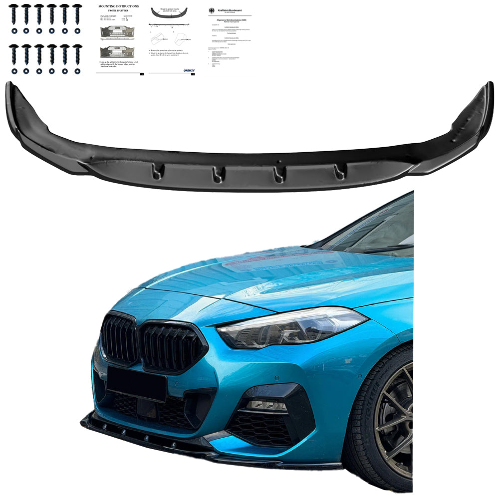 Frontsplitter passend für BMW 2er F44 Gran Coupé M-Pack / M235i 2019+ mit ABE TÜV Hochglanz Schwarz