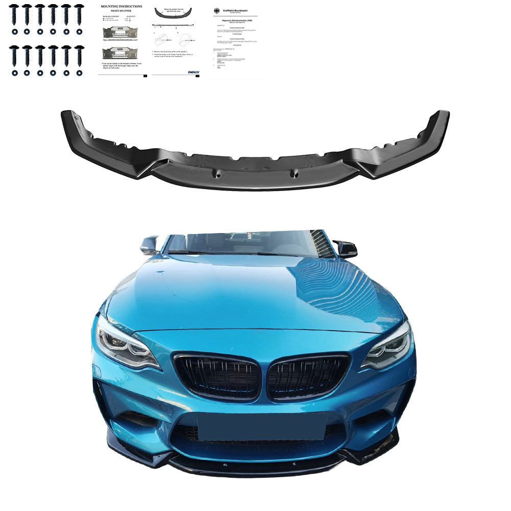 Frontsplitter passend für BMW M2 F87 2016-2020 mit ABE TÜV Hochglanz Schwarz