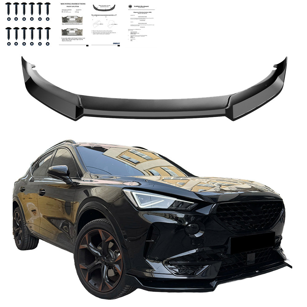 Frontsplitter passend für CUPRA Formentor 2020 - 2024 v2 mit ABE TÜV Hochglanz Schwarz
