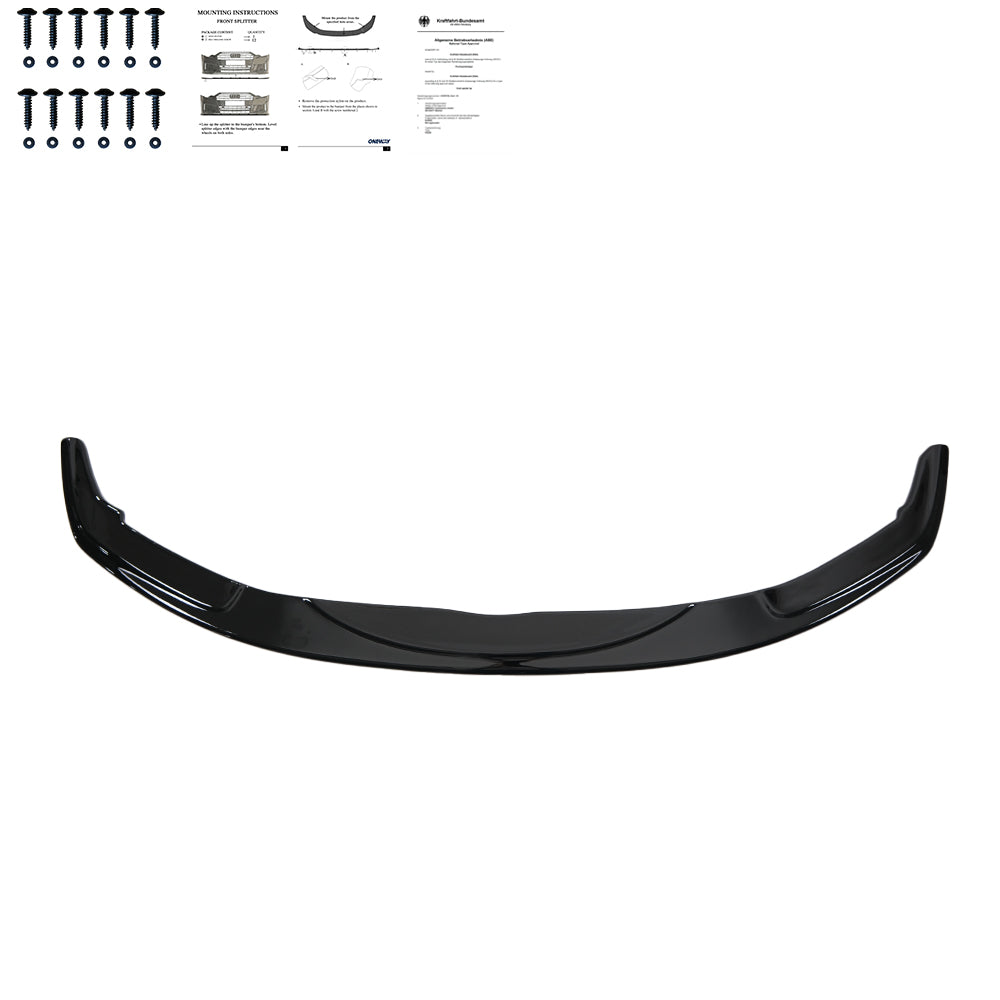 Frontsplitter Hochglanz Schwarz passend für BMW 5er F10/F11 M-Pack 2011-2016 Version 3 mit ABE TÜV