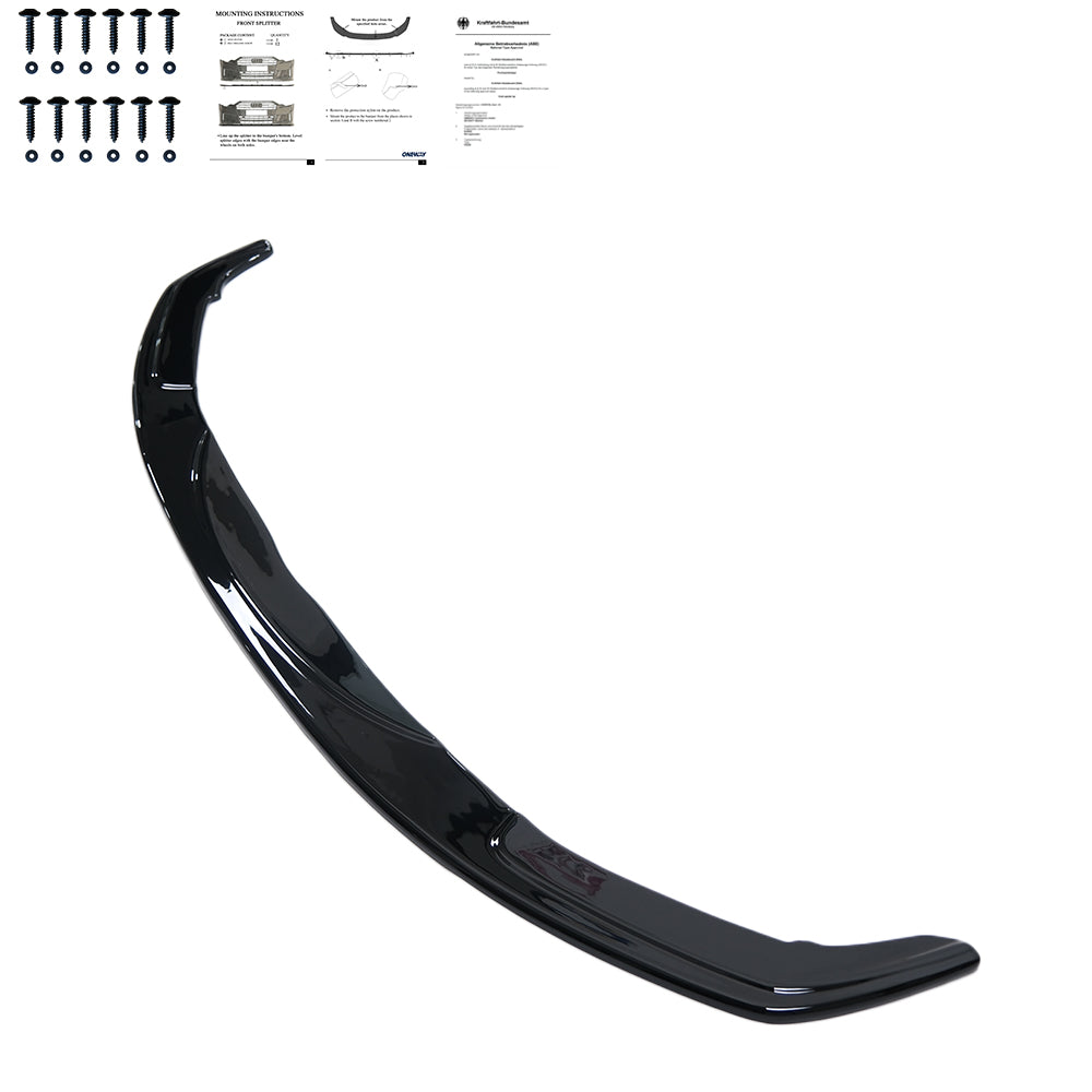 Frontsplitter Hochglanz Schwarz passend für BMW 5er F10/F11 M-Pack 2011-2016 Version 3 mit ABE TÜV
