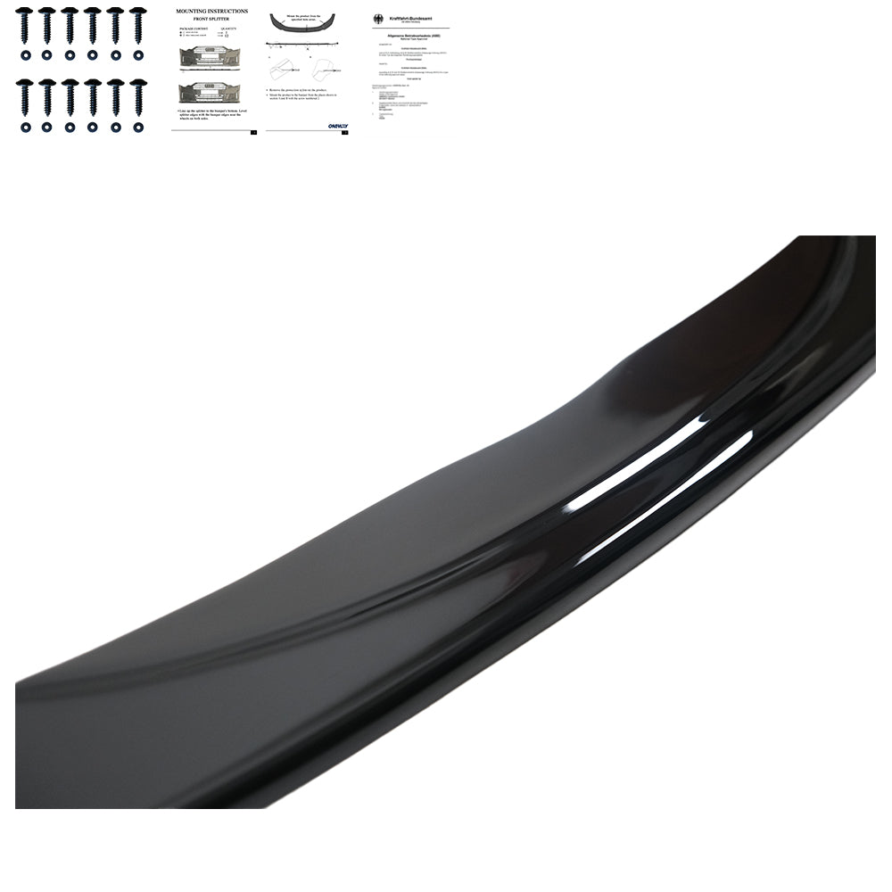 Frontsplitter Hochglanz Schwarz passend für BMW 5er F10/F11 M-Pack 2011-2016 Version 3 mit ABE TÜV