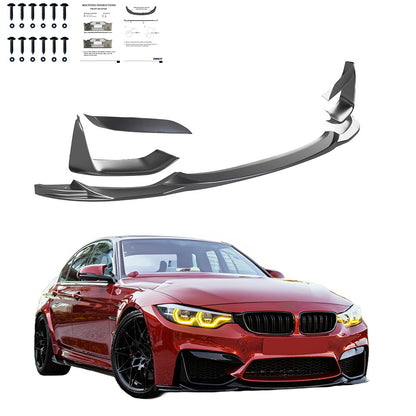 Frontsplitter passend für BMW M4 F82 / M3 F80 2014-2021 mit Frontflaps Hochglanz Schwarz