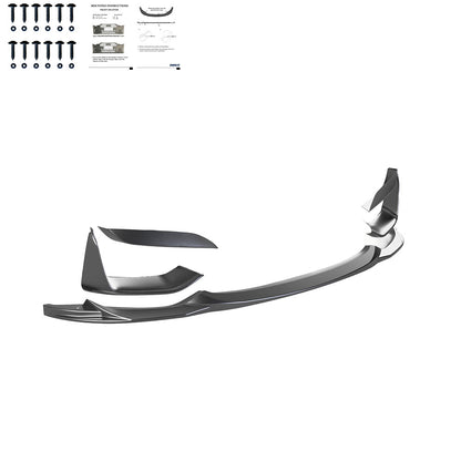Frontsplitter passend für BMW M4 F82 / M3 F80 2014-2021 mit Frontflaps Hochglanz Schwarz