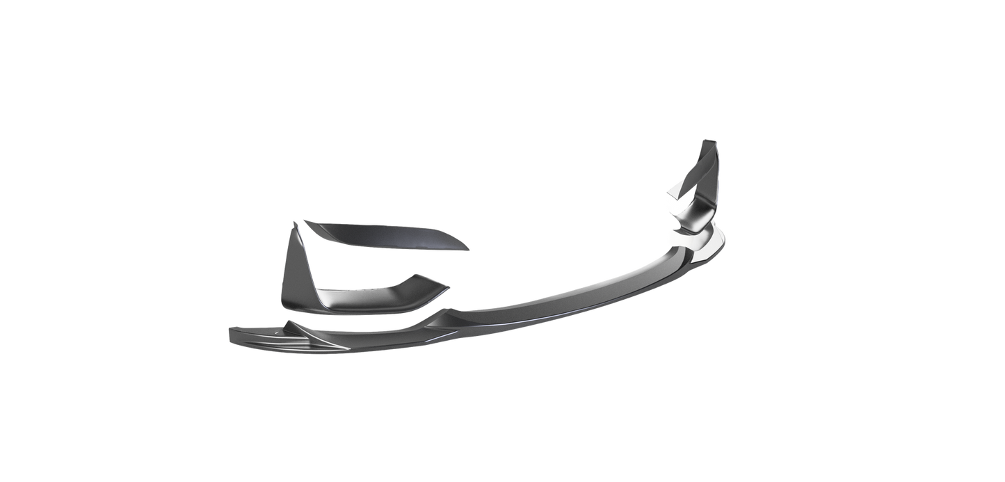 Frontsplitter passend für BMW M4 F82 / M3 F80 2014-2021 mit Frontflaps Hochglanz Schwarz
