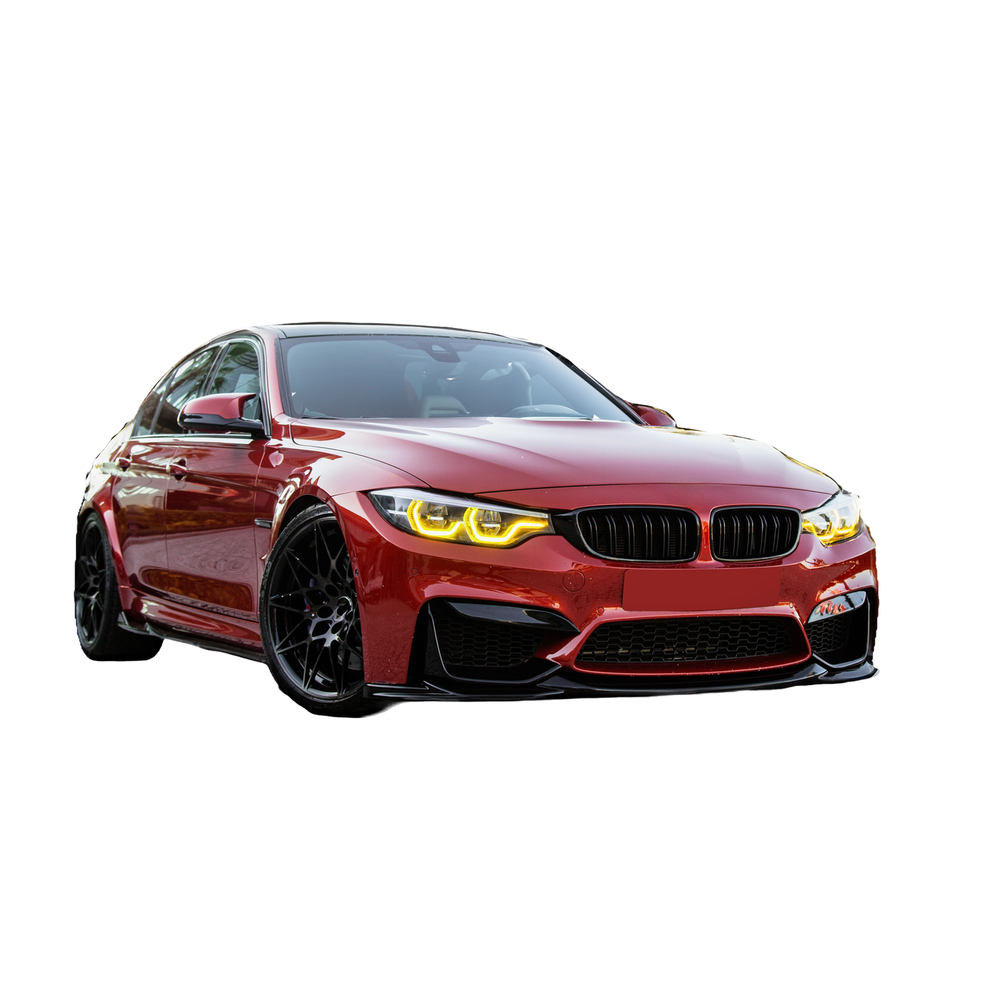 Frontsplitter passend für BMW M4 F82 / M3 F80 2014-2021 mit Frontflaps Hochglanz Schwarz