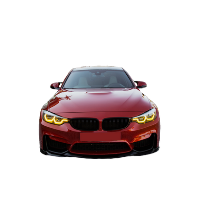 Frontsplitter passend für BMW M4 F82 / M3 F80 2014-2021 mit Frontflaps Hochglanz Schwarz