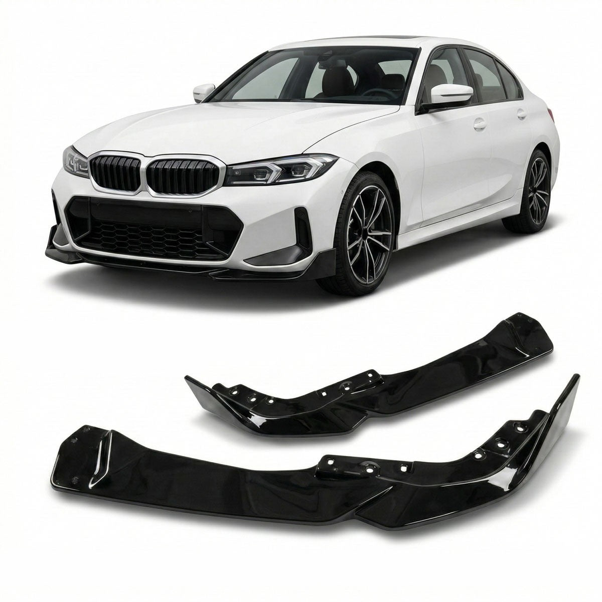 Frontspoiler Hochglanz Schwarz passend für BMW 3er G20 LCI 2023-
