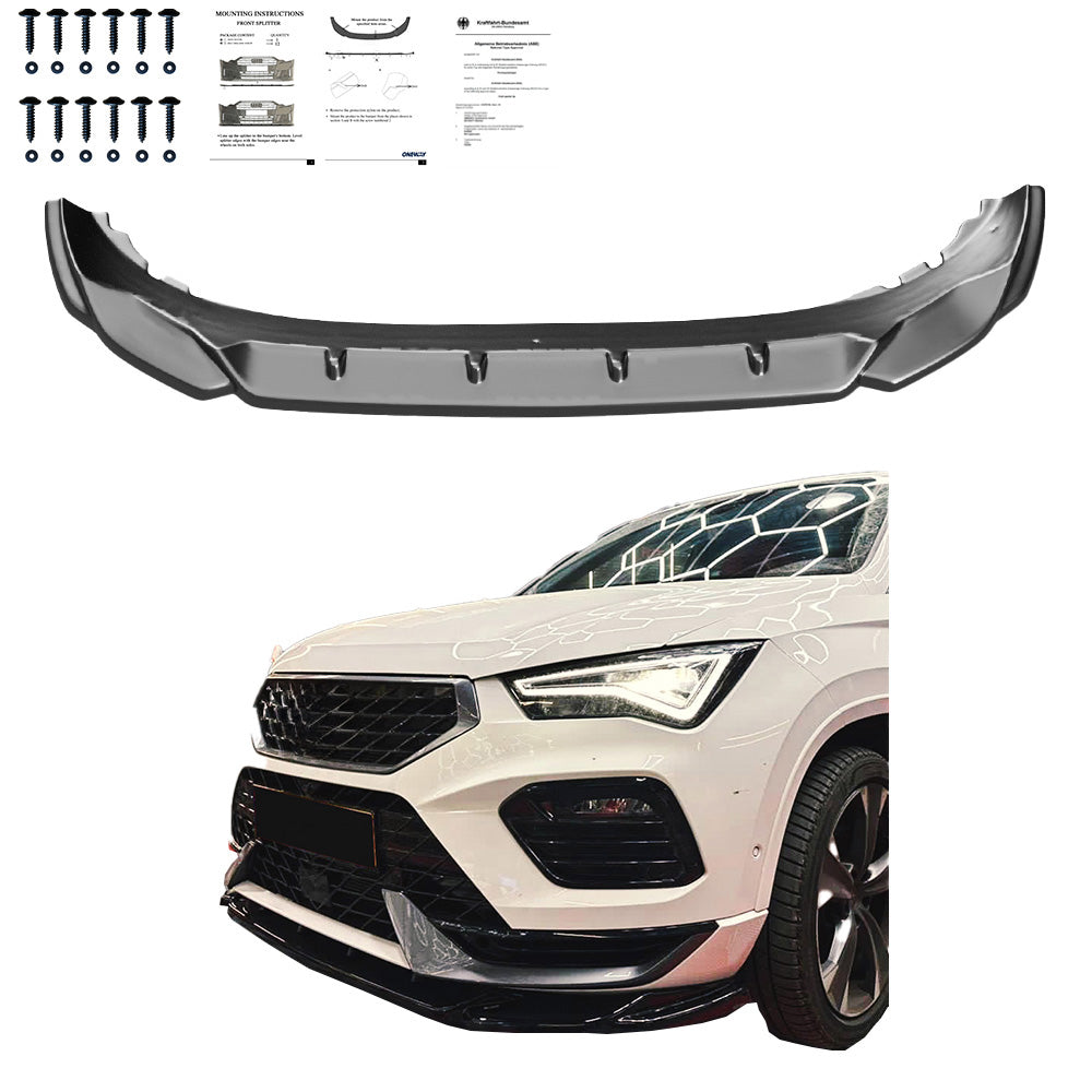 Frontsplitter passend für CUPRA Ateca 2018 - 2021 mit ABE TÜV Hochglanz Schwarz