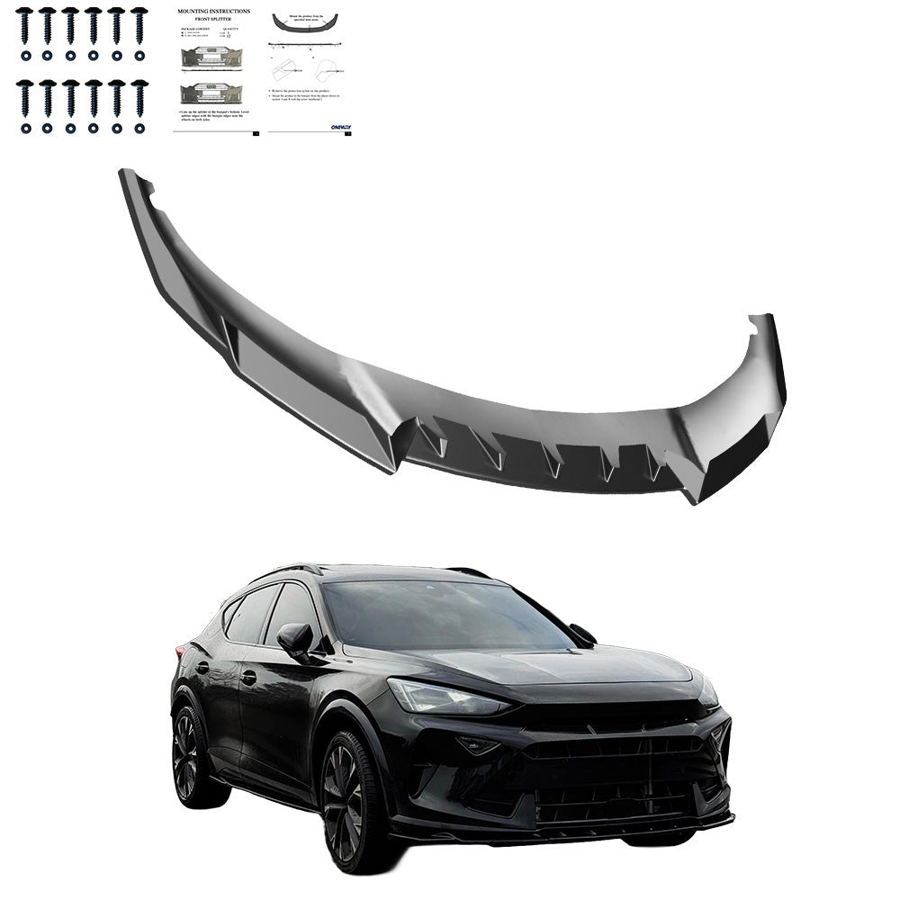 FS01.172 - Frontsplitter Hochglanz Schwarz passend für CUPRA Formentor MK1 Facelift 2024+