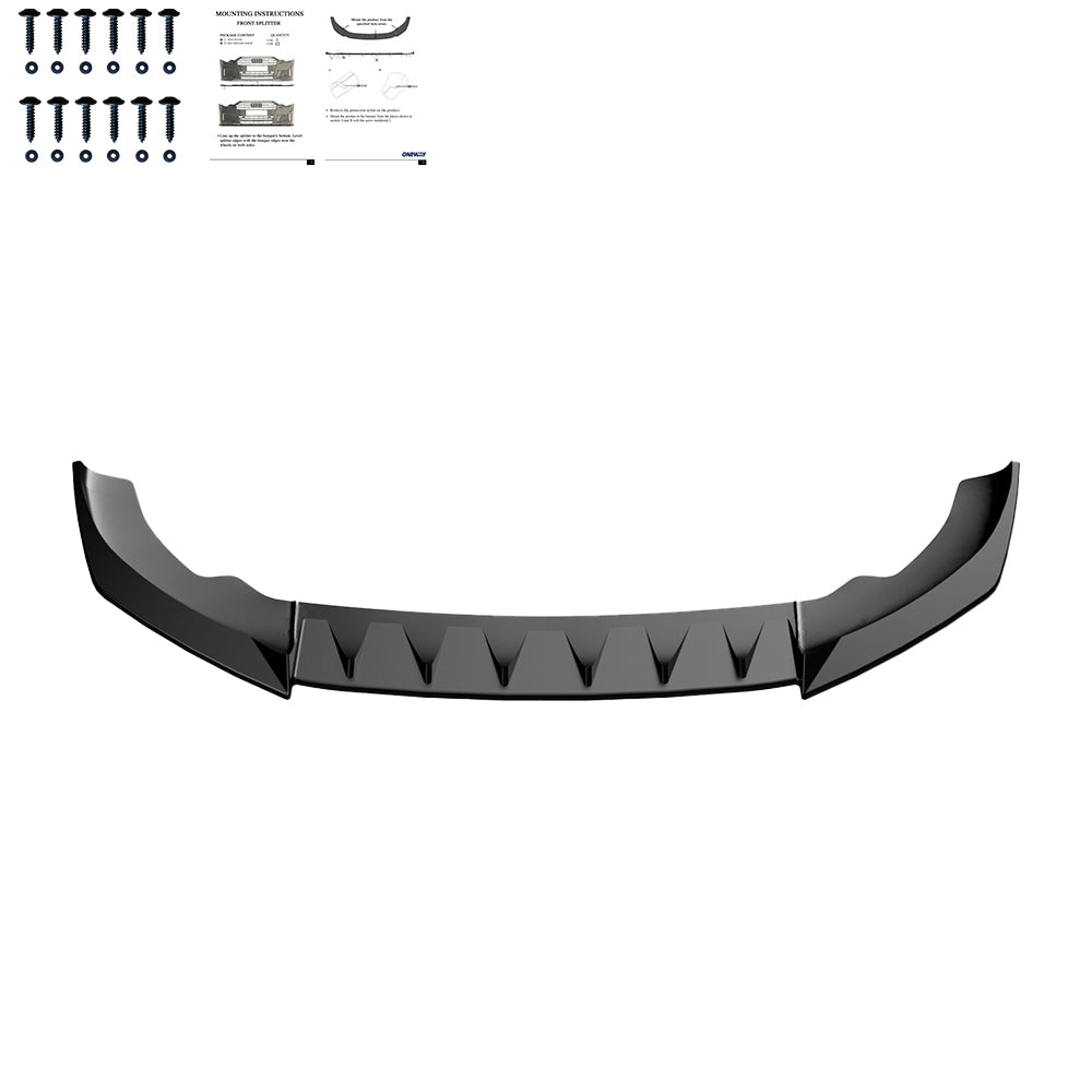 FS01.187 - Frontsplitter Hochglanz Schwarz passend für CUPRA Leon MK1 Facelift 2024+
