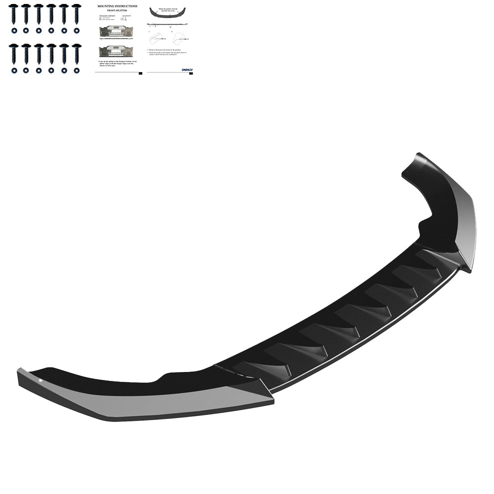 FS01.187 - Frontsplitter Hochglanz Schwarz passend für CUPRA Leon MK1 Facelift 2024+
