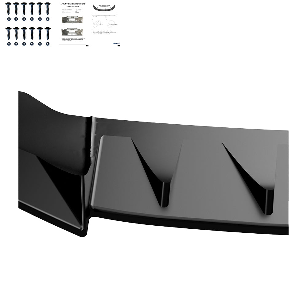 FS01.187 - Frontsplitter Hochglanz Schwarz passend für CUPRA Leon MK1 Facelift 2024+