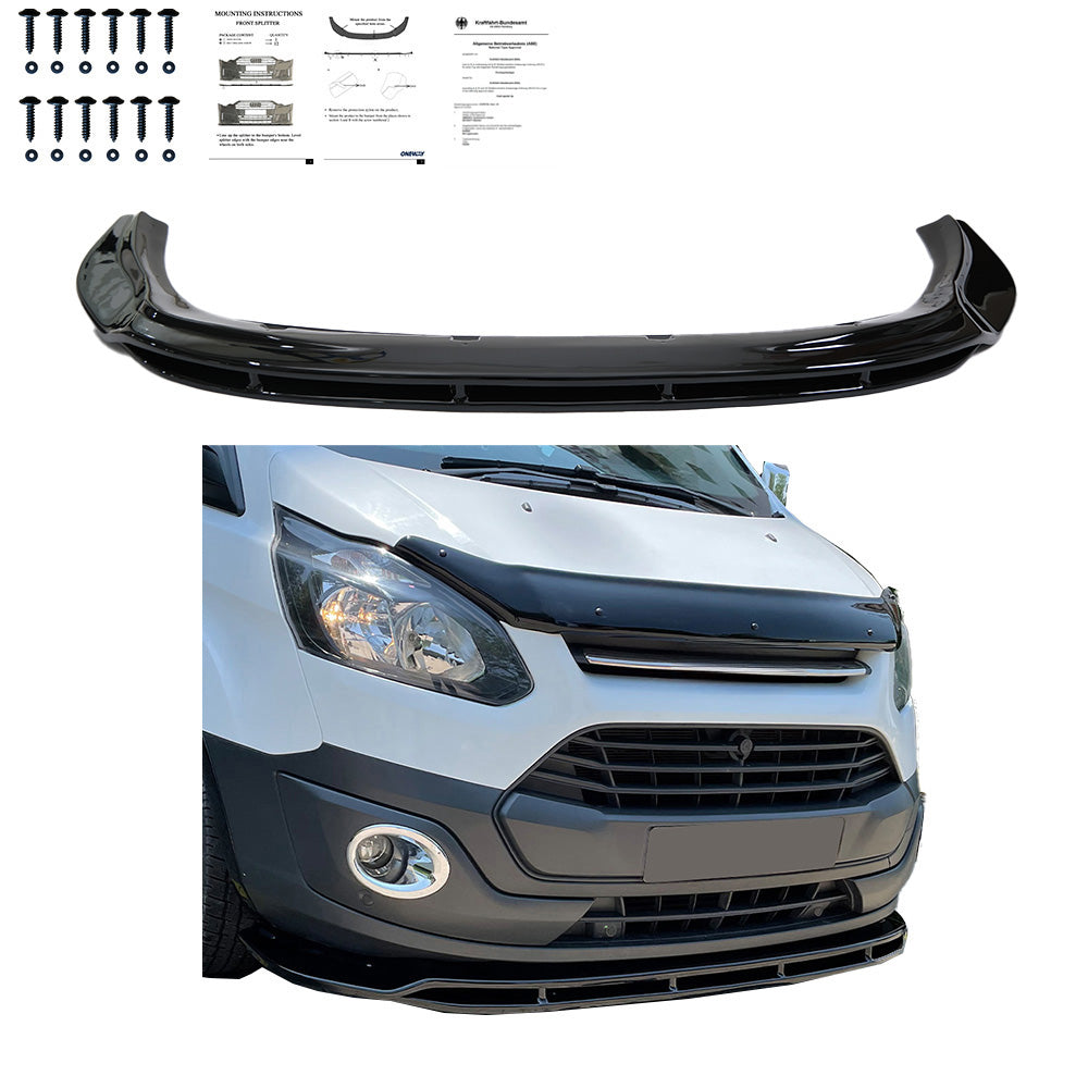 FS01.005 - Frontsplitter passend für FORD Transit Custom MK1 2012-2018 mit ABE TÜV Hochglanz Schwarz
