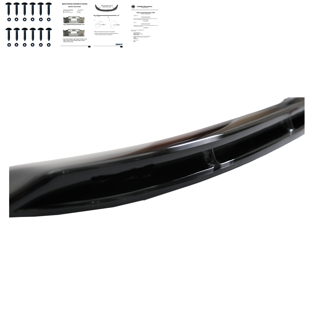 FS01.007 - Frontsplitter passend für FORD Transit Custom MK1 Facelift 2018+ mit ABE TÜV Hochglanz Schwarz