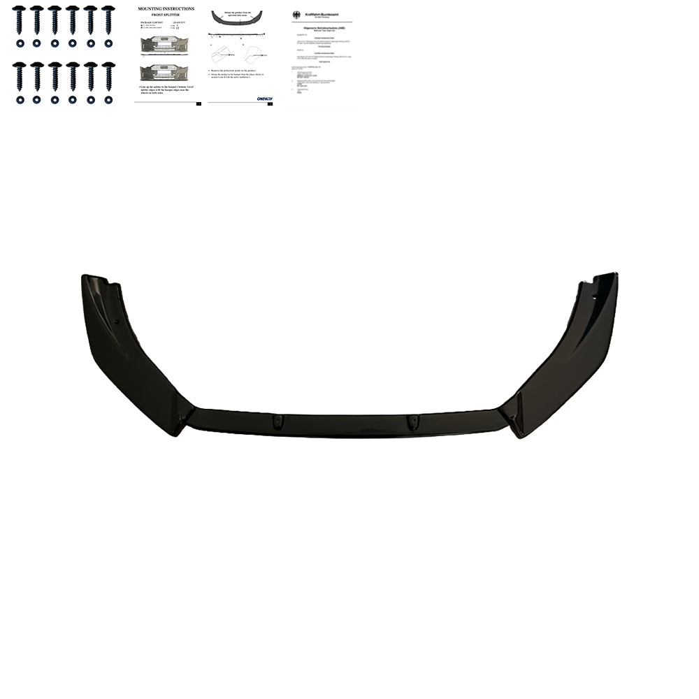 Frontsplitter passend für Ford Fiesta MK8 ST / ST-Line 2017-2021 mit ABE TÜV Hochglanz Schwarz