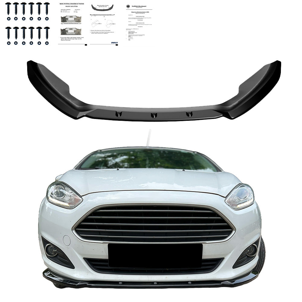 Frontsplitter passend für FORD Fiesta MK7 Facelift 2012-2017 mit ABE TÜV Hochglanz Schwarz