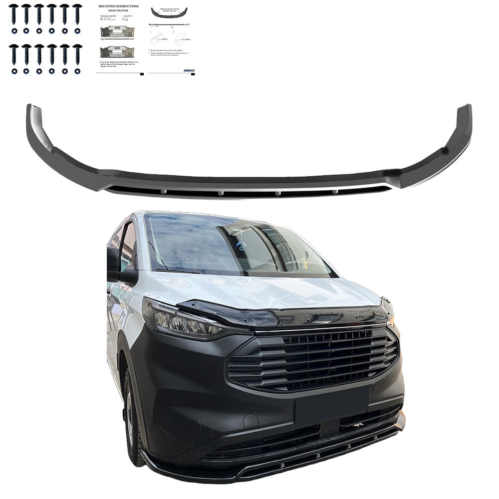 FS01.161 - Frontsplitter passend für Ford Transit Custom Mk2 2023+ v2 Hochglanz Schwarz