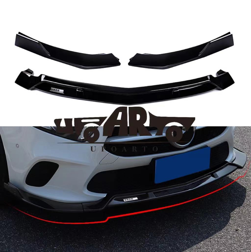 Frontspoilerlippe Hochglanz Schwarz passend für Mercedes A-Klasse W177 V177 2019+
