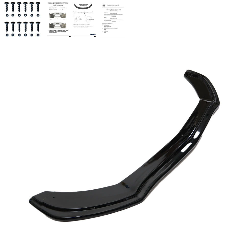 Frontsplitter passend für Mercedes C-Klasse W205 C43 AMG Limousine-Kombi 2016-2018 mit ABE TÜV Hochglanz Schwarz
