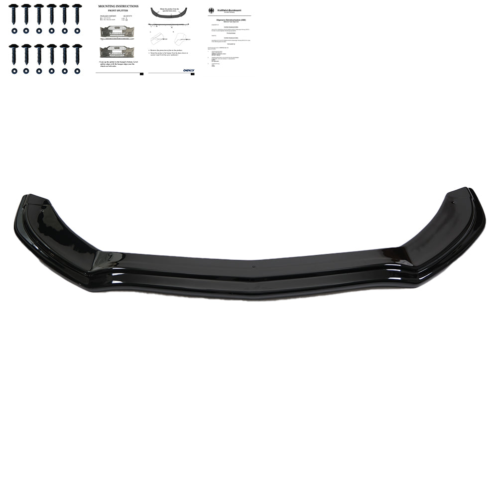 Frontsplitter passend für Mercedes C-Klasse W205 C43 AMG Limousine-Kombi 2016-2018 mit ABE TÜV Hochglanz Schwarz