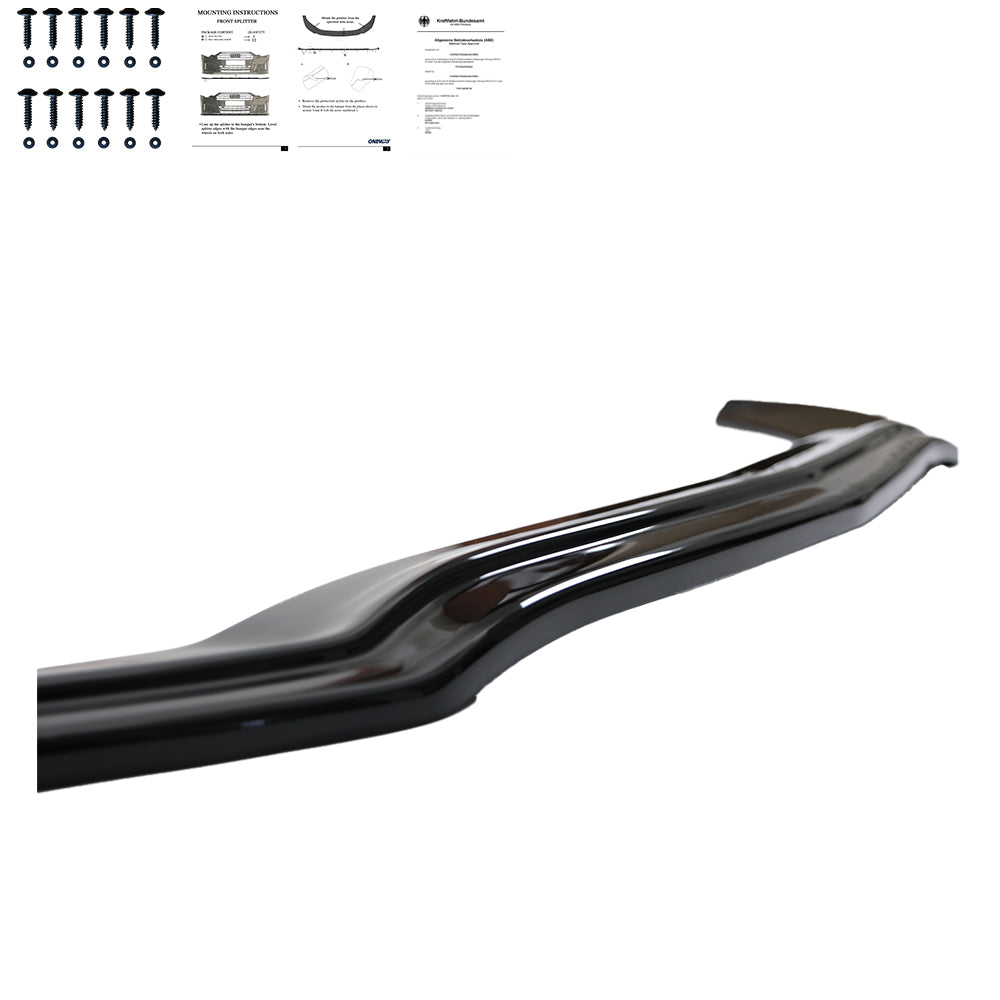 Frontsplitter passend für Mercedes C-Klasse W205 C43 AMG Limousine-Kombi 2016-2018 mit ABE TÜV Hochglanz Schwarz