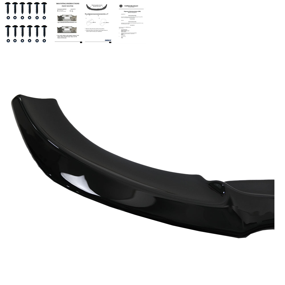 Frontsplitter passend für Mercedes E-Klasse E63 AMG Kombi/Limousine S213/W213 2017-2021 mit ABE TÜV Hochglanz Schwarz