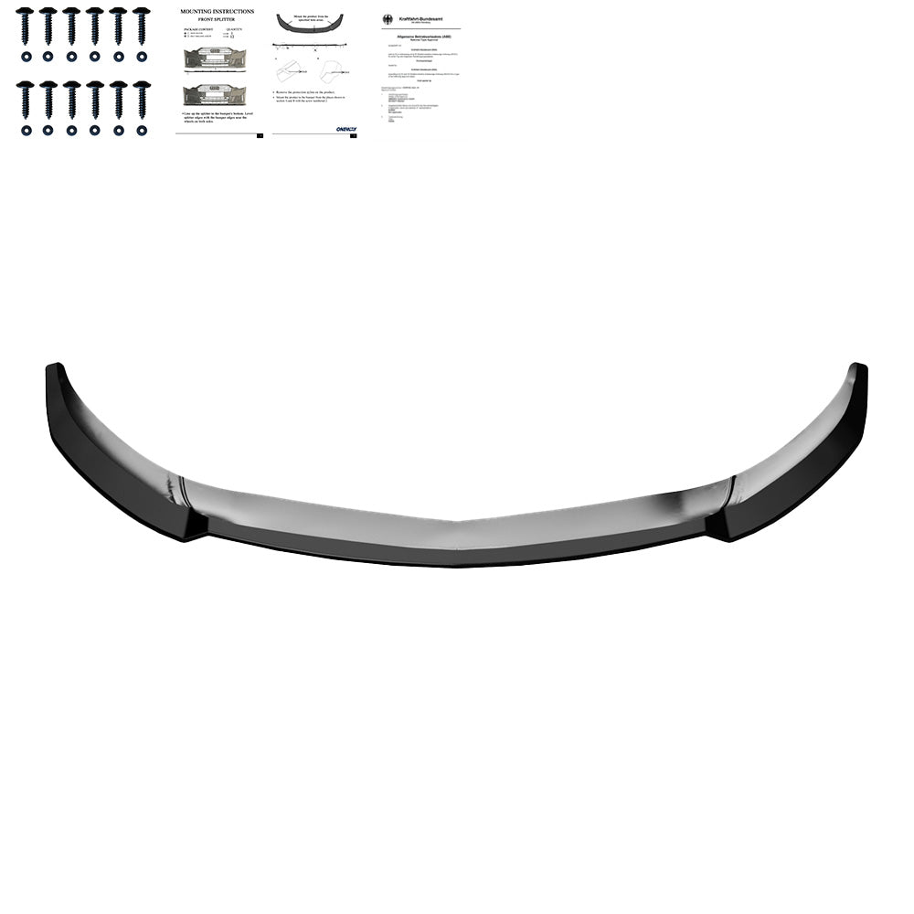 FS01.119 - Frontsplitter passend für MERCEDES A-Klasse AMG-Line W176 Facelift 2015-2018 mit ABE TÜV Hochglanz Schwarz