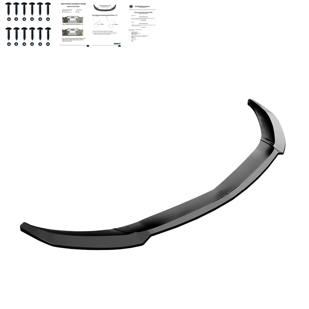 FS01.119 - Frontsplitter passend für MERCEDES A-Klasse AMG-Line W176 Facelift 2015-2018 mit ABE TÜV Hochglanz Schwarz