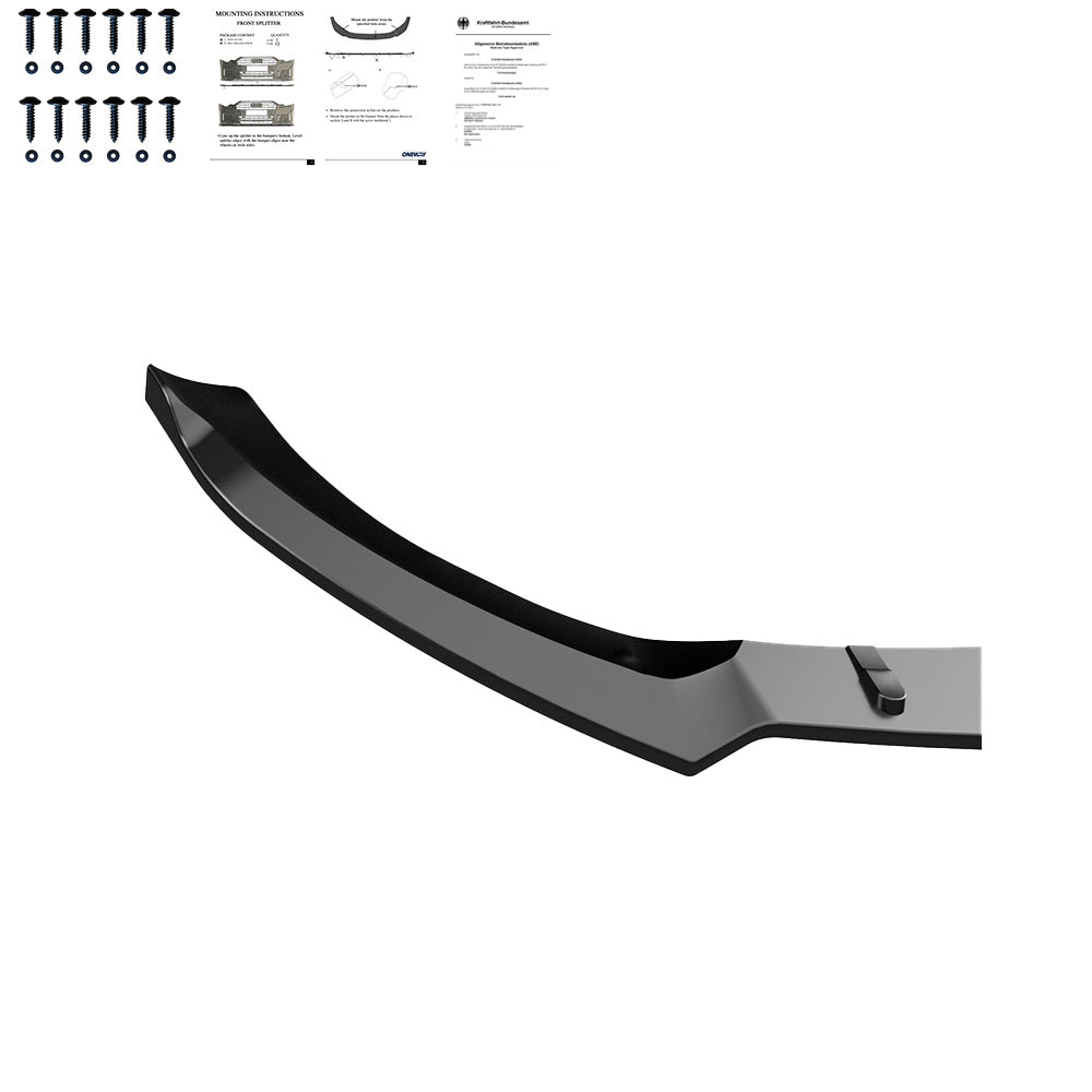 FS01.130 - Frontsplitter passend für MERCEDES CLA Coupé AMG-LINE C118/X118 2019+ Hochglanz Schwarz