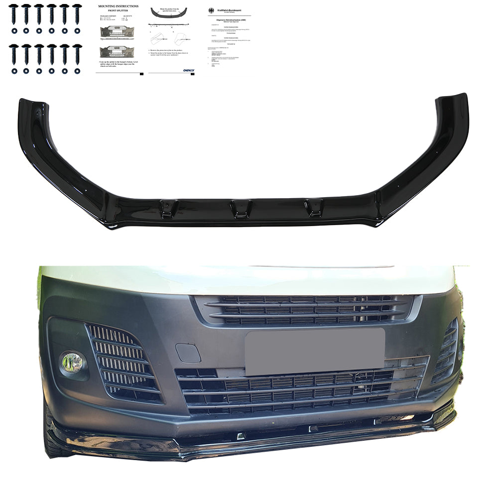 FS01.011 - Frontsplitter passend für PEUGEOT Expert 3. Generation 2016+ mit ABE TÜV Hochglanz Schwarz