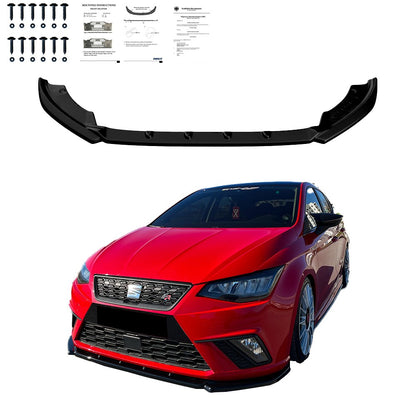 Frontsplitter passend für SEAT Ibiza Mk5 2017-2021 mit ABE TÜV Hochglanz Schwarz