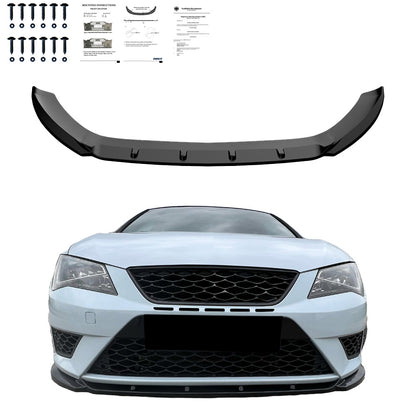 Frontsplitter passend für SEAT Leon FR MK3 2012-2016 Version 2 mit ABE TÜV Hochglanz Schwarz