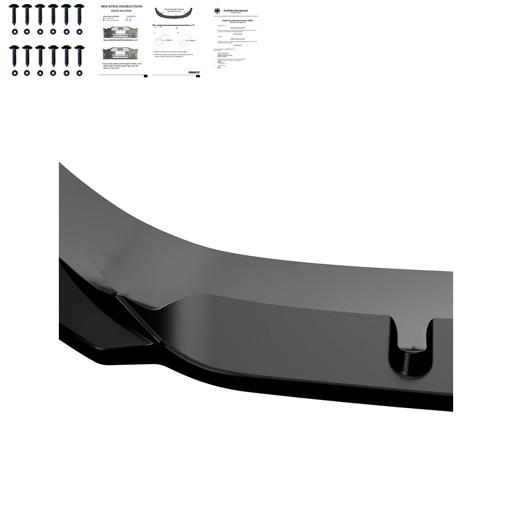 Frontsplitter passend für SEAT Leon FR MK3 2012-2016 Version 2 mit ABE TÜV Hochglanz Schwarz